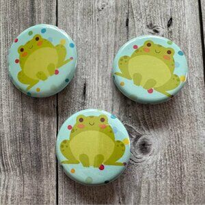 Set of Three 1.25 Inch Frog Pins